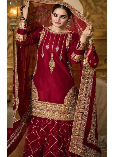 R 1116 By Ramsha Organza Embroidery Readymade Suits Suppliers In India
